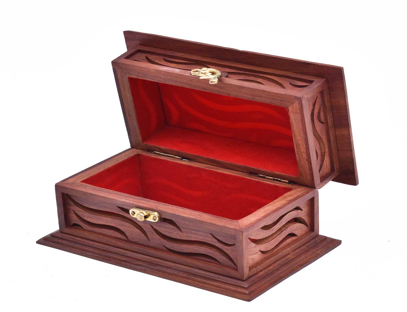 Floral Carved Wooden Jewelry Box gallery image 2
