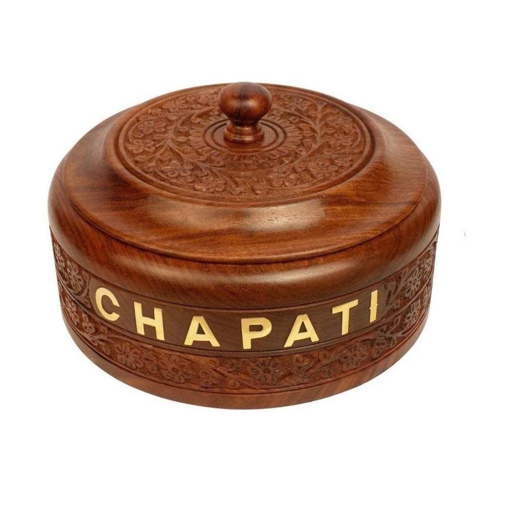 Round Brass-Inlay Wooden Trinket Box gallery image 5