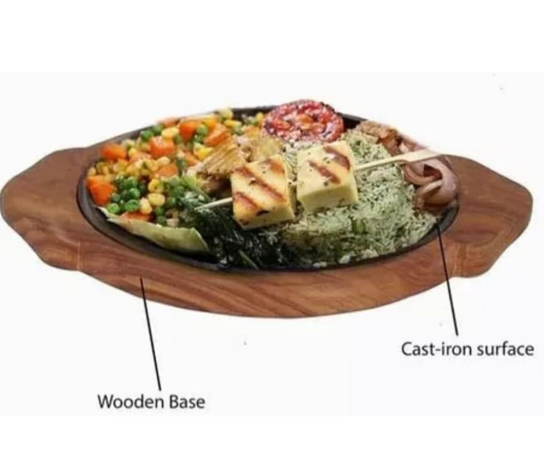 Wooden Sizzler Serving Plate with Base (Set of 4) gallery image 3